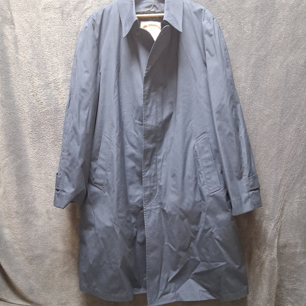 Vintage London Fog Navy Trench Coat Sz 44 Long